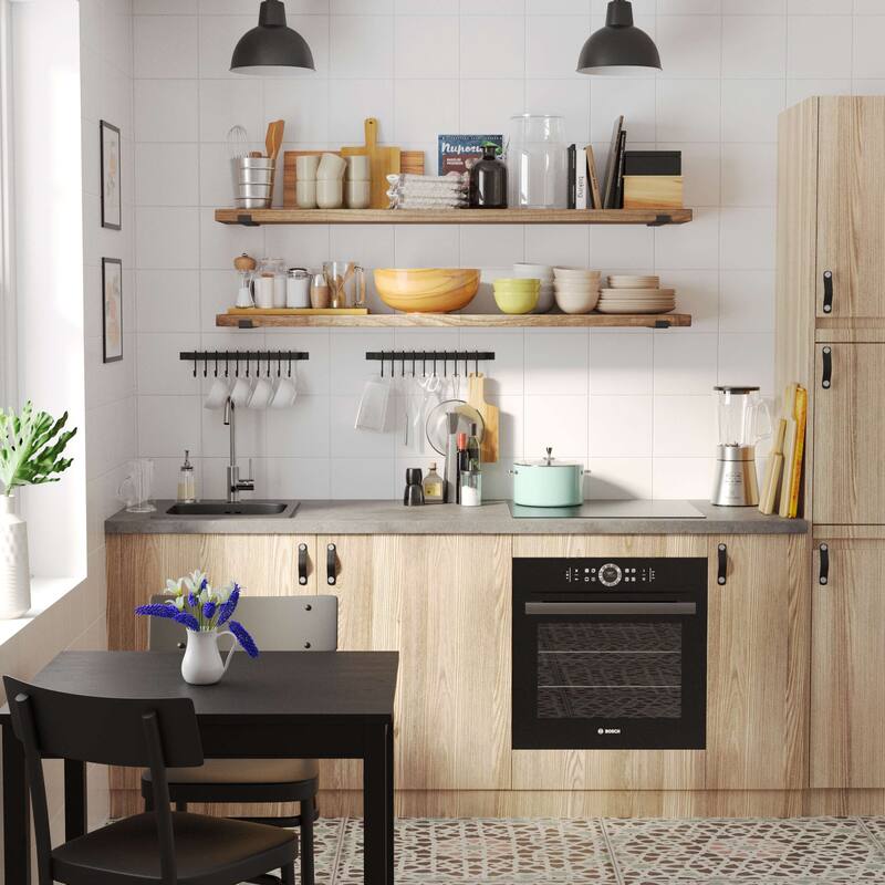 Wallniture Forte Wood Board 60" Long, 11.25'' Deep, 1.5" Thick, Wood Floating Shelf for Wall with Heavy Duty Metal Brackets, 1pc