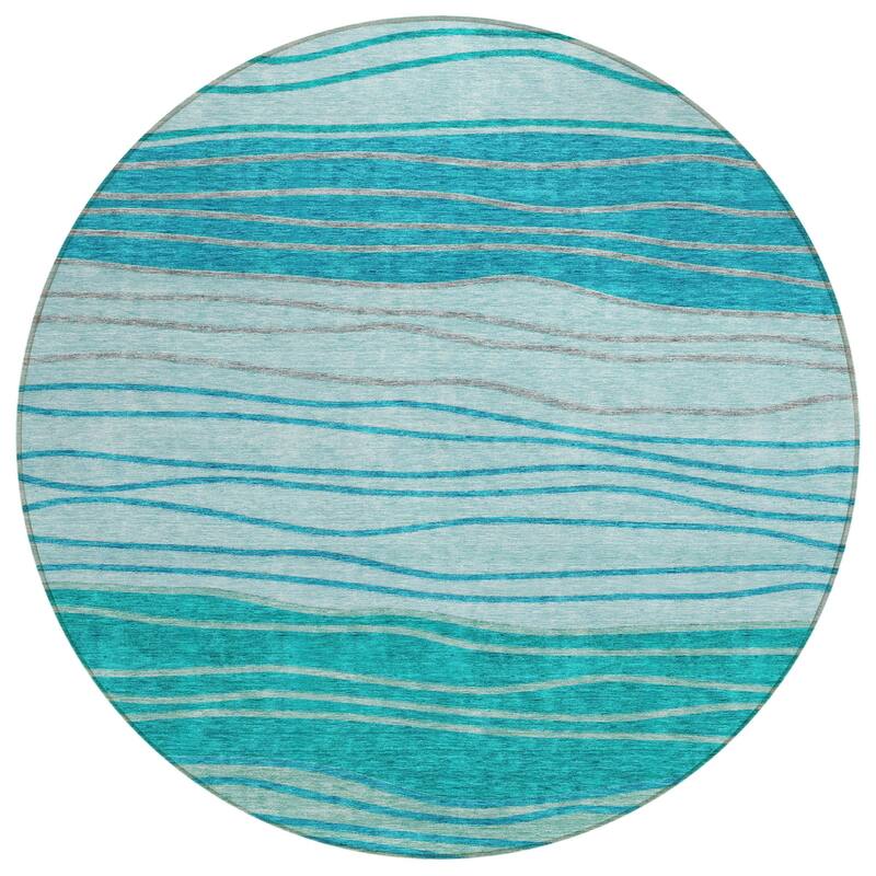 HomeRoots Striped Transitional Rectangle Outdoor Rug