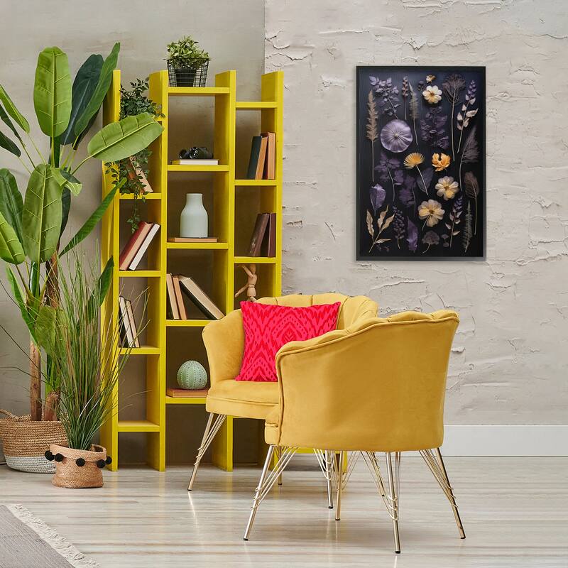 Stupell Flower Specimens on Black Framed Giclee Art Design By Heidi Kuntz