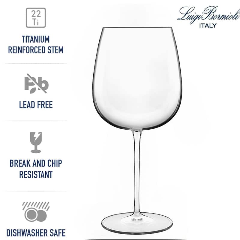 Luigi Bormioli Set of 4 Talismano Burgundy Red Wine Glasses - 25.25 oz.
