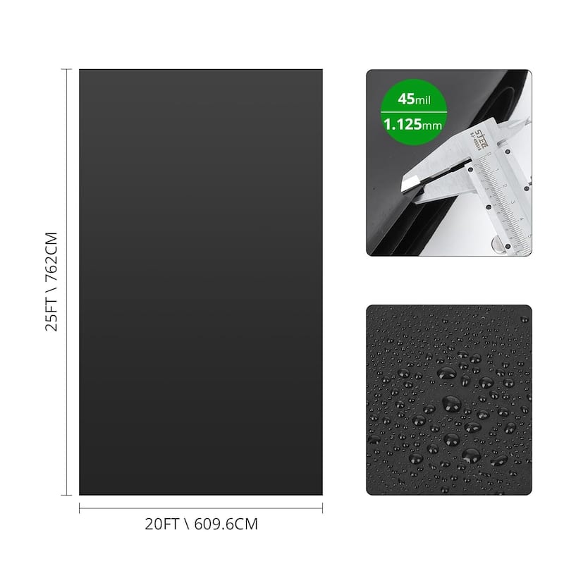 EPDM Pond Liner 20X25FT 45 Mil UV Resistant