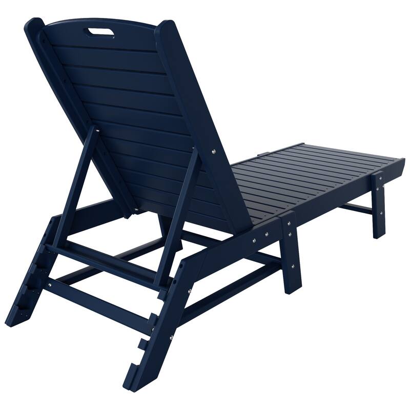 Laguna Hdpe All Weather Outdoor Patio Pool Reclining Armless Chaise Lounges With Square Side Table (3-Piece Set)