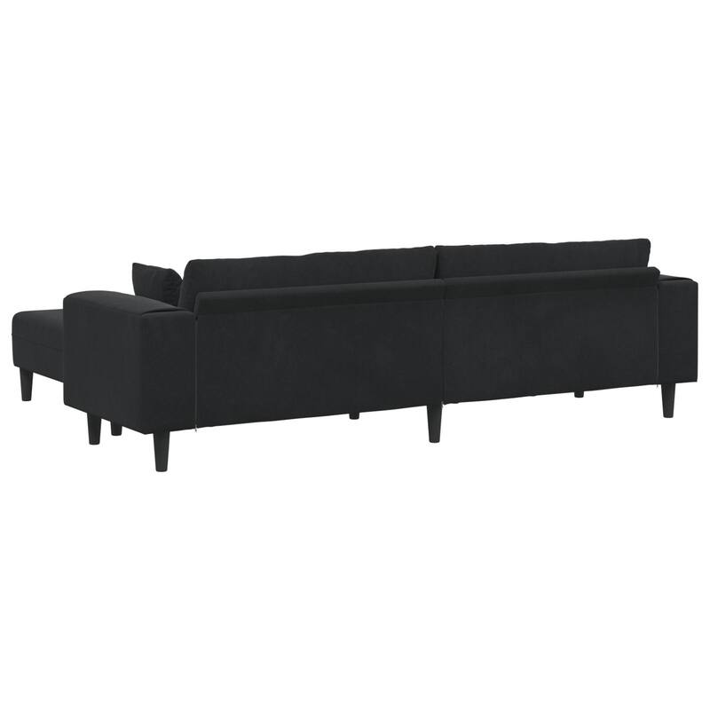 vidaXL Velvet Sofa with Cushion with Pillow Black/Dark Grey 208 cm Velvet