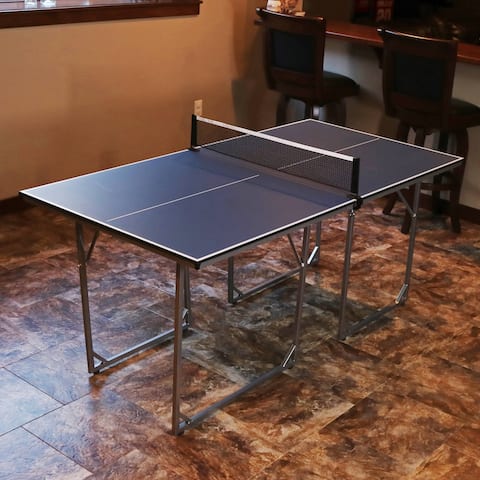 Sunnydaze Indoor Table Tennis Table - Folding - 72 x 36 Inches - Includes Net