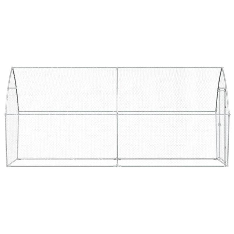 vidaXL Chicken Cage Silver 78.7"/157.5"x41.3"x71.7" Galvanized Steel