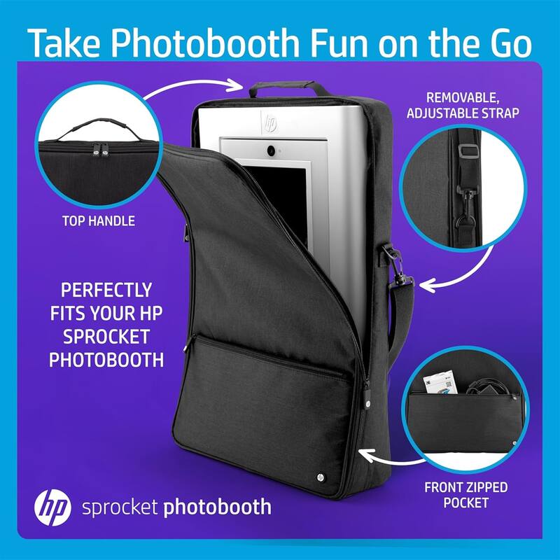 HP Sprocket Photobooth 3x4" Photo Printer (White) Bundle w/Zink Paper, Case, Screen Protector & More - White