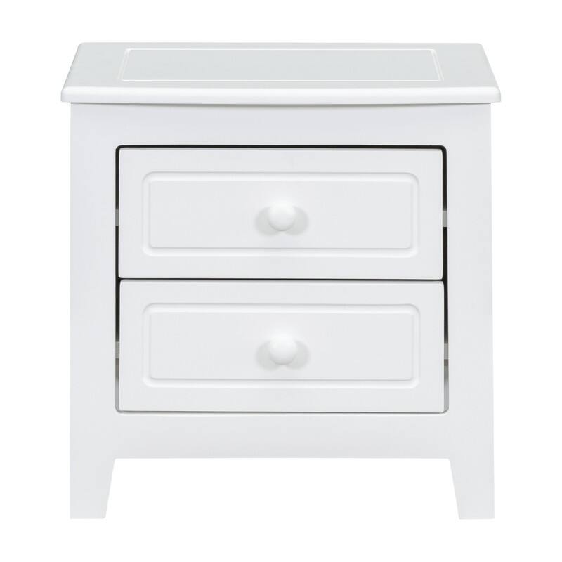 2-Drawer Nightstand for Bedroom, Mid Century Retro Bedside Table with Classic Design