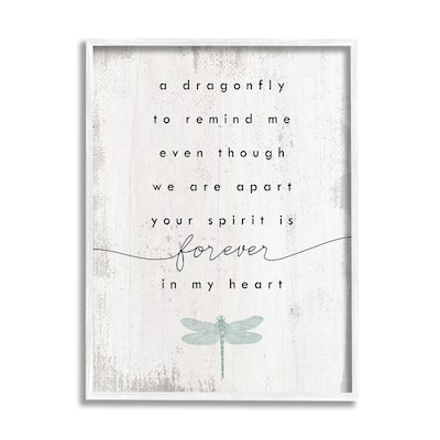 Stupell Dragonfly to Remind Me Grieving Inspirational Insect Phrase Framed Wall Art, Design by Daphne Polselli - Black