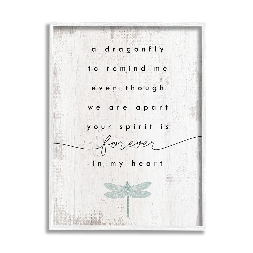 Stupell Dragonfly to Remind Me Grieving Inspirational Insect Phrase Framed Wall Art, Design by Daphne Polselli - Black