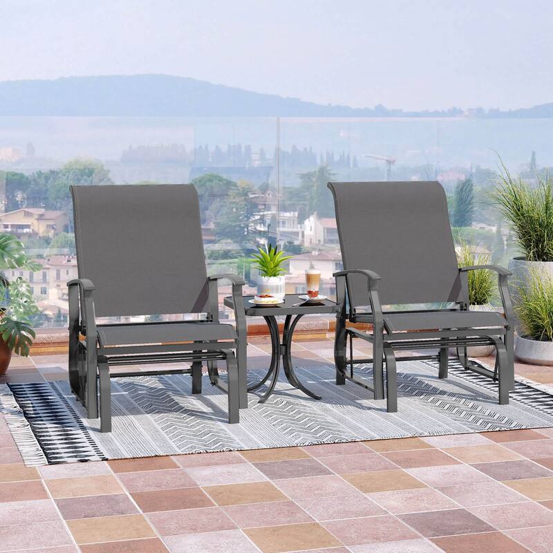 Costway Porch Gliders Set of 2/4 with Reclined High Back Breathable - See Details