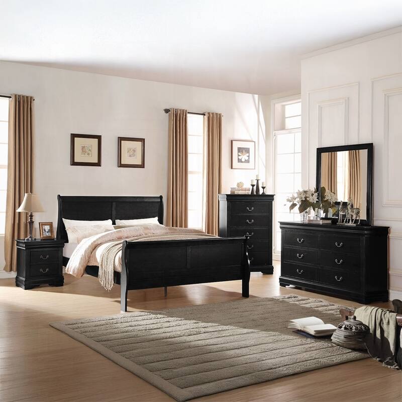 Charming Wooden Nightstand with Stylish Drawers for Bedroom Enhancement - Black