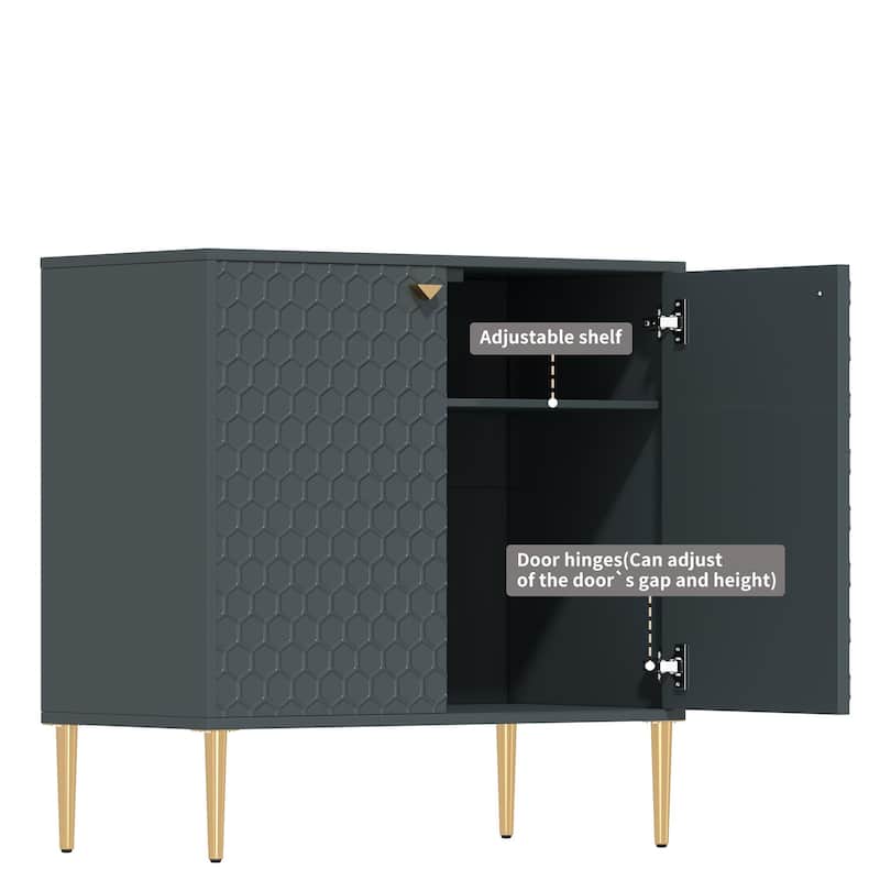 2 Door Sideboard Locker Media Storage Accent Cabinet