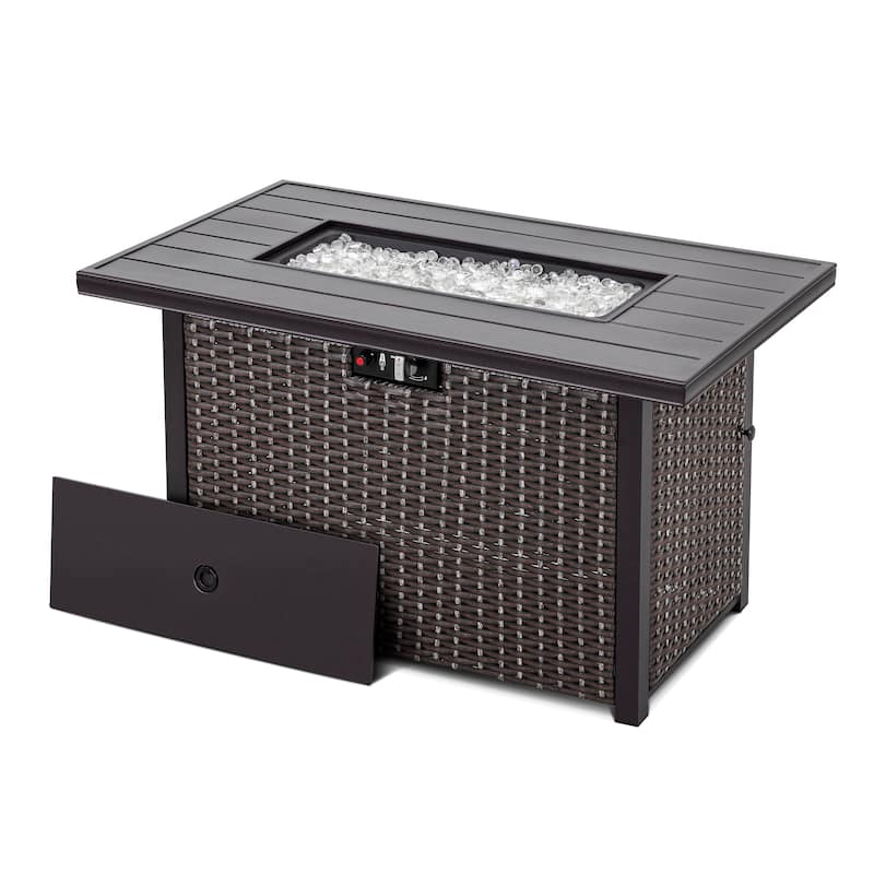 Nuu Garden 43 Inch 50,000 BTU Propane Aluminum Gas Fire Pit Table