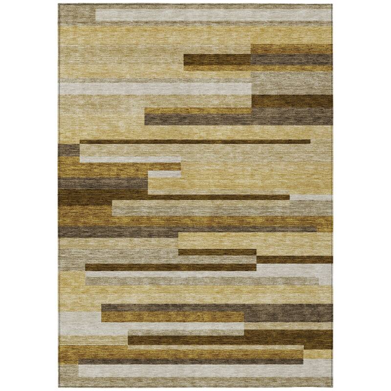 HomeRoots Striped Transitional Rectangle Outdoor Rug