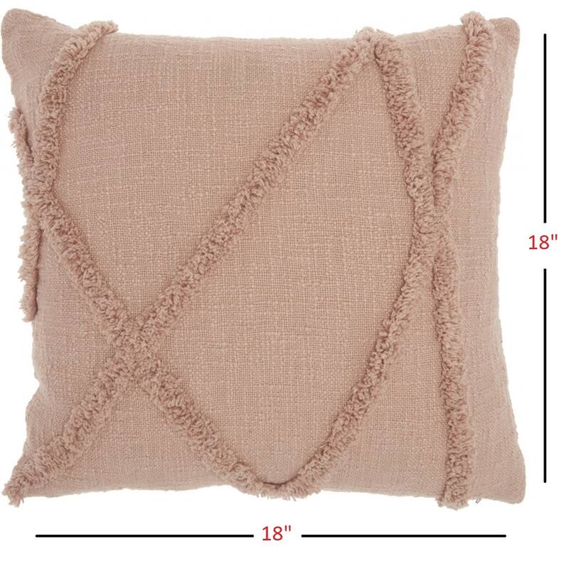 Boho Chic Blush Textured Lines Throw Pillow