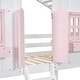 preview thumbnail 7 of 22, Artsy Twin over Twin Wood House Roof Bunk Bed with Roof, Window Box, Door, Safety Guardrails and Ladder