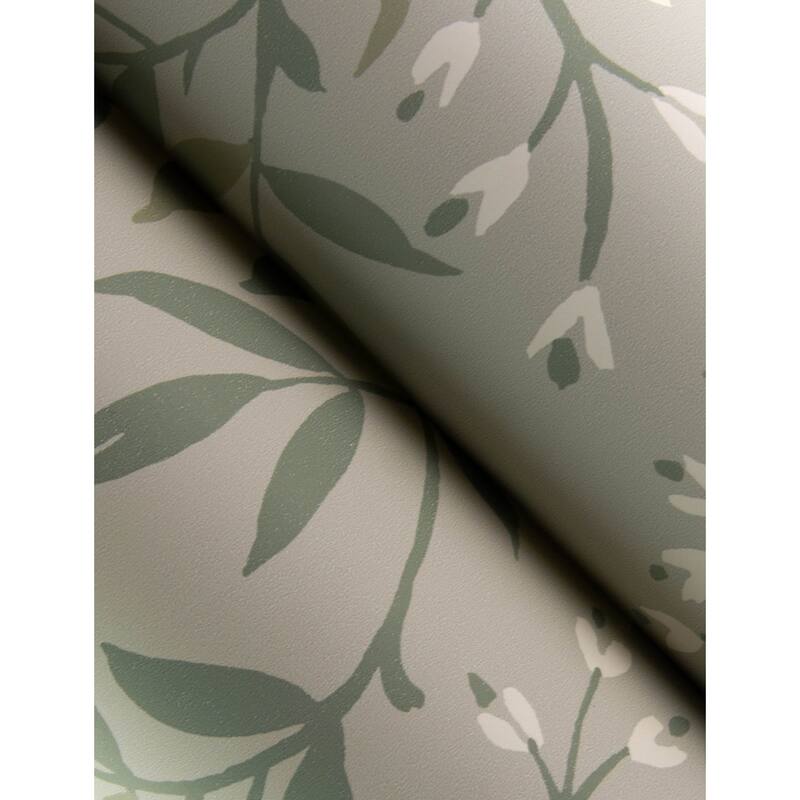 Chesapeake Senna Green Budding Vines Wallpaper