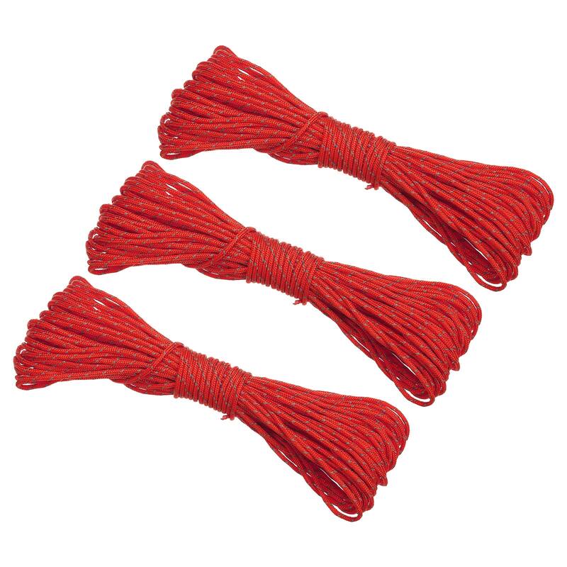 Reflective Guyline Camping Paracord，3 Pack Tent Cord Rope