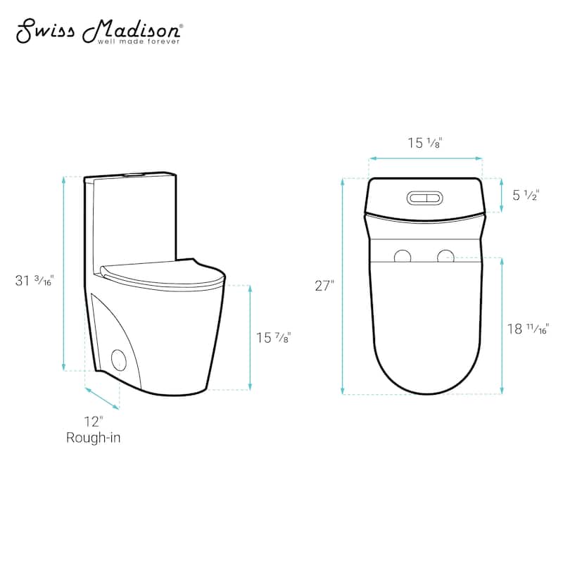 Angers One-Piece Elongated Toilet Vortex Dual-Flush 1.1/1.6 Gpf In Matte Grey - 26.7" x 16.1" 30.9"
