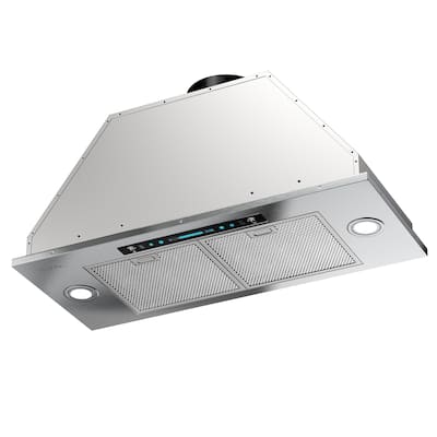HisoHu 30/36 inch 900 CFM Ducted Insert Range Hood in Stainless Steel with LED Lights