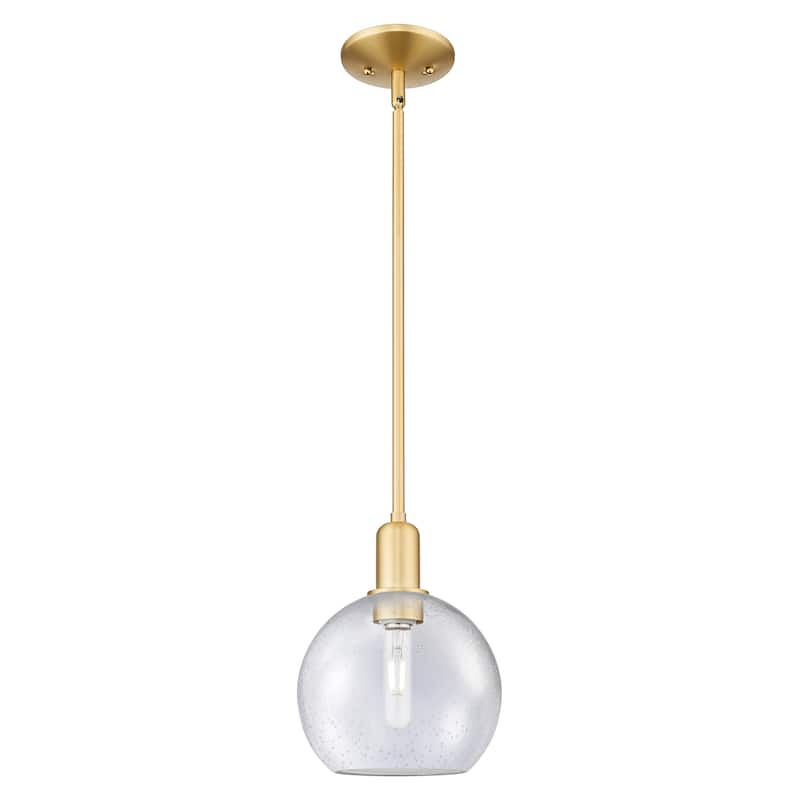 Innovations Lighting Endless Possibilities Arcadia - Athens - 1 Light 8" Stem Hung Mini Pendant - Satin Gold/Seedy