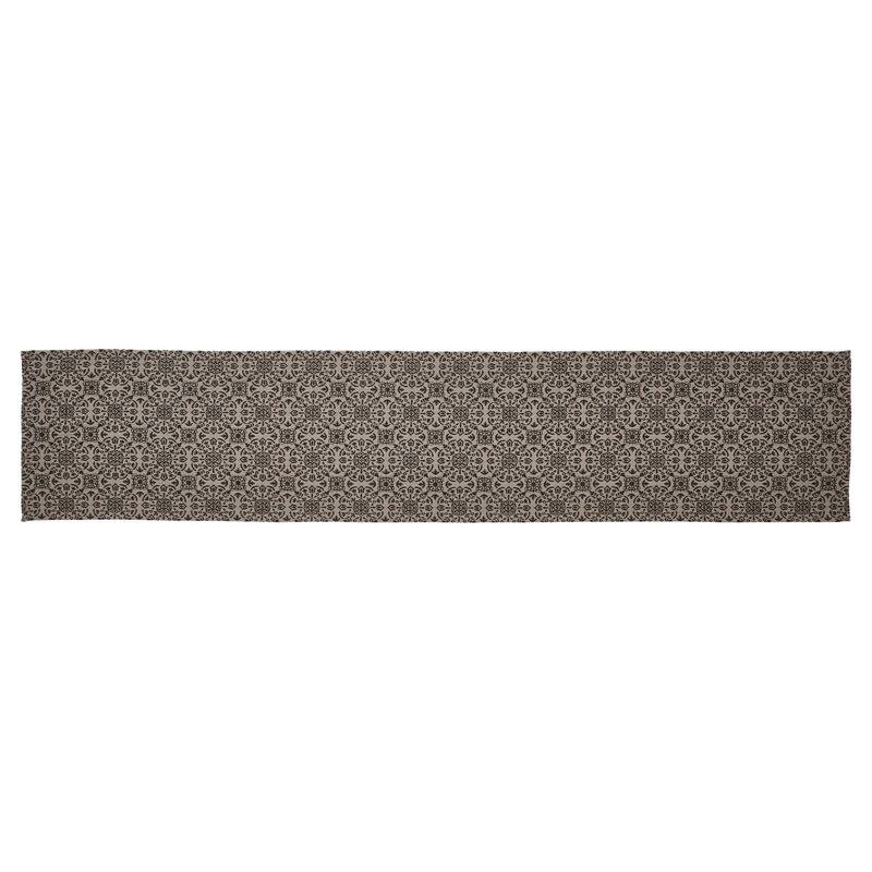 Custom House Black Tan Jacquard Runner 12x36