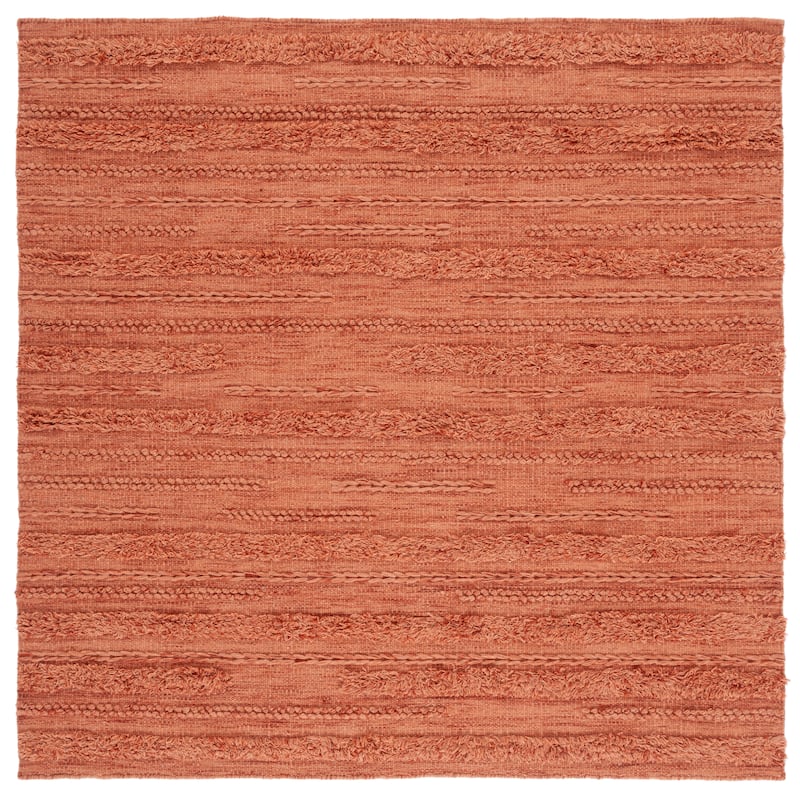 SAFAVIEH Handmade Vermont Kami Wool Rug - 4' Square - Rust/Orange