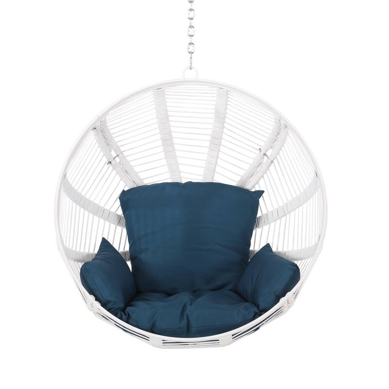 Washington Outdoor Rope and Iron Hanging Chair (No Stand) by Christopher Knight Home - 400 lb limit