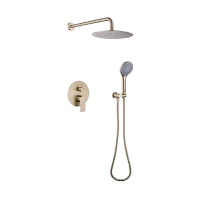 Wall Mount Shower Faucet with Hand Shower 9.84 Inch Shower System with Pressure Balance Valve