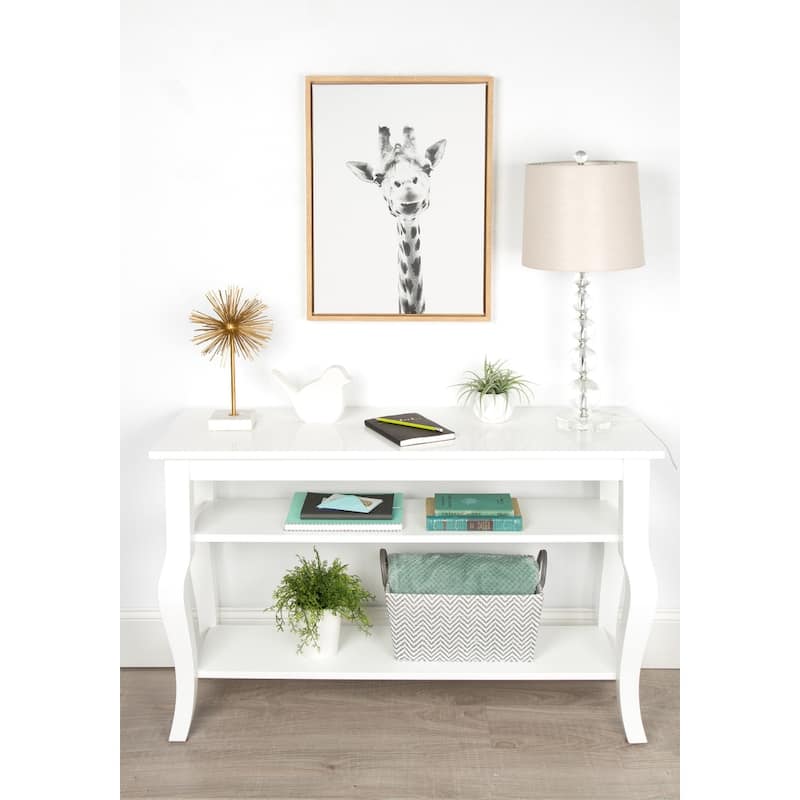 Kate and Laurel Sylvie Giraffe Framed Canvas by Simon Te Tai