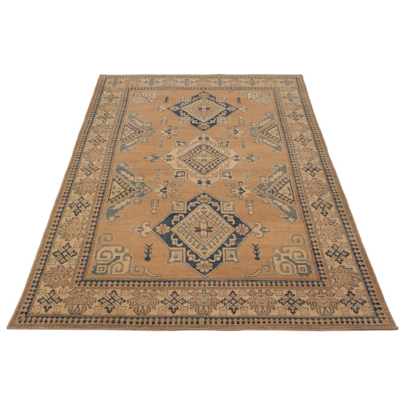 ECARPETGALLERY Hand-knotted Finest Ghazni Tan Wool Rug - 6'7 x 10'5