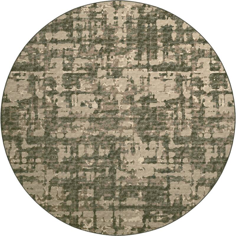 Indoor/ Outdoor Bravado Abstract Crosshatch Caramel Washable Area Rug