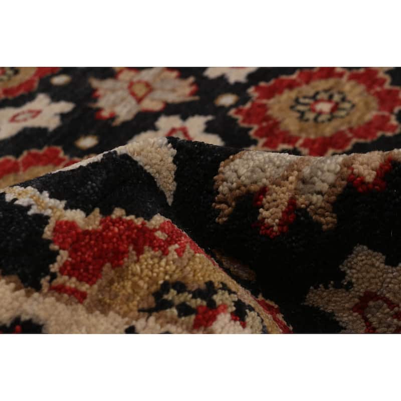 ECARPETGALLERY Hand-knotted Finest Agra Jaipur Black Wool Rug - 8'0 x 10'5