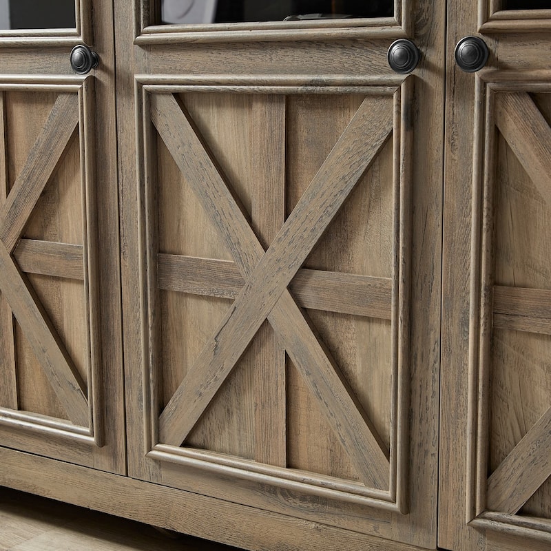 53'' Farmhouse 3-Doors Cabinet Buffet Sideboard Cabinet