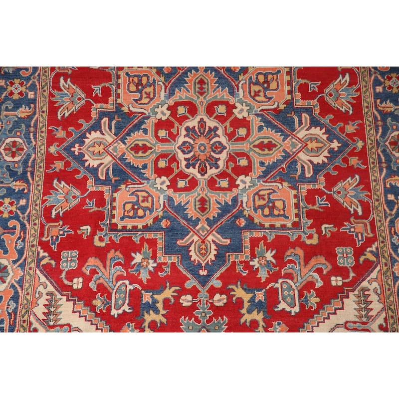 Kazak Living Room Area Rug Handmade Wool Carpet - 6'4" x 9'10"