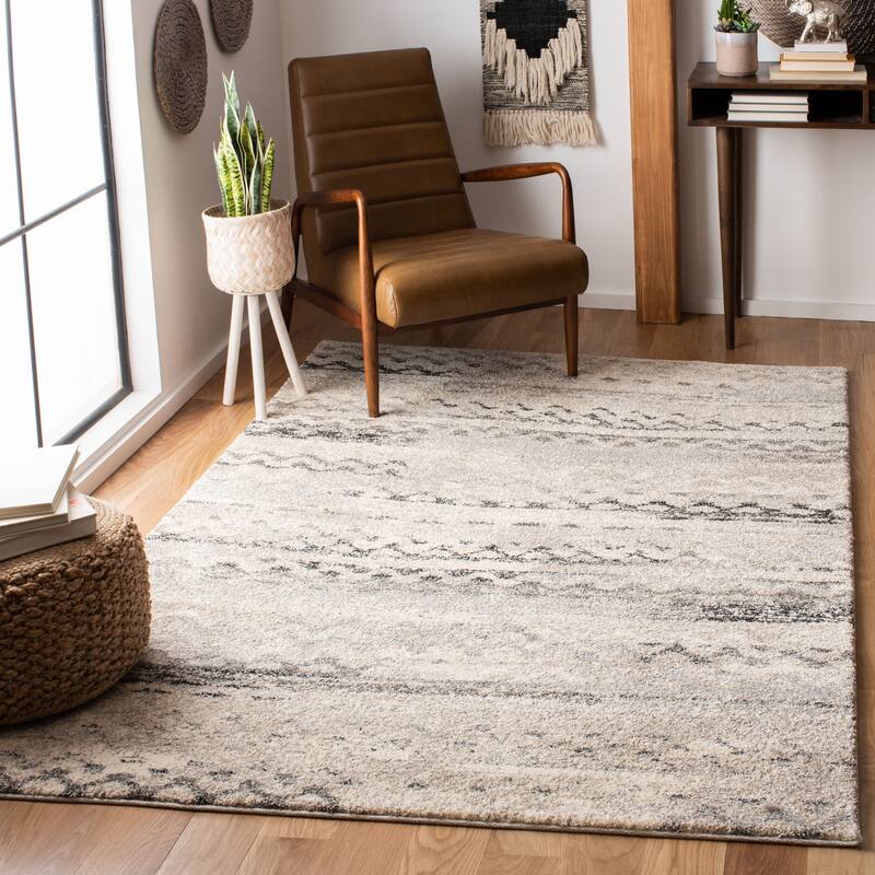 SAFAVIEH Retro Dulcie Modern Abstract Distressed Rug - 8' x 10' - Cream/Grey