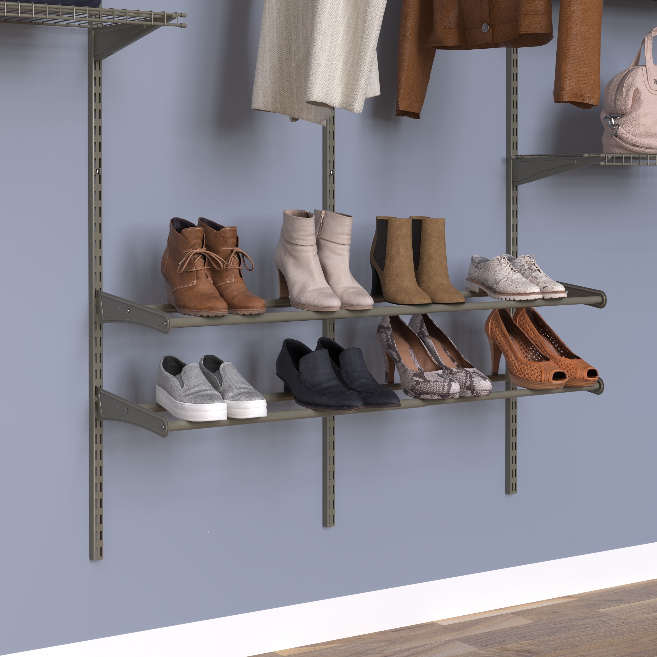 ClosetMaid - SuiteSymphony 25 W Angled Shoe Shelves, Pure White