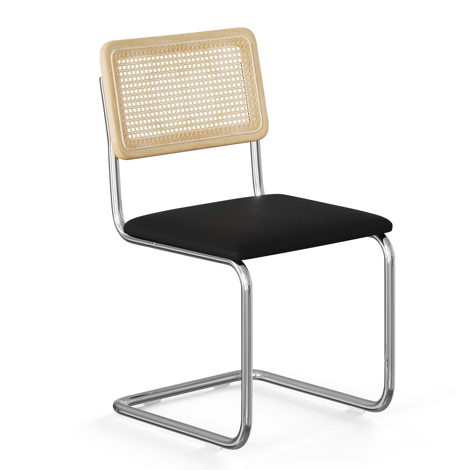 Hayward Cane Back Fabric Side Chair Chrome Frame (Set Of 2)