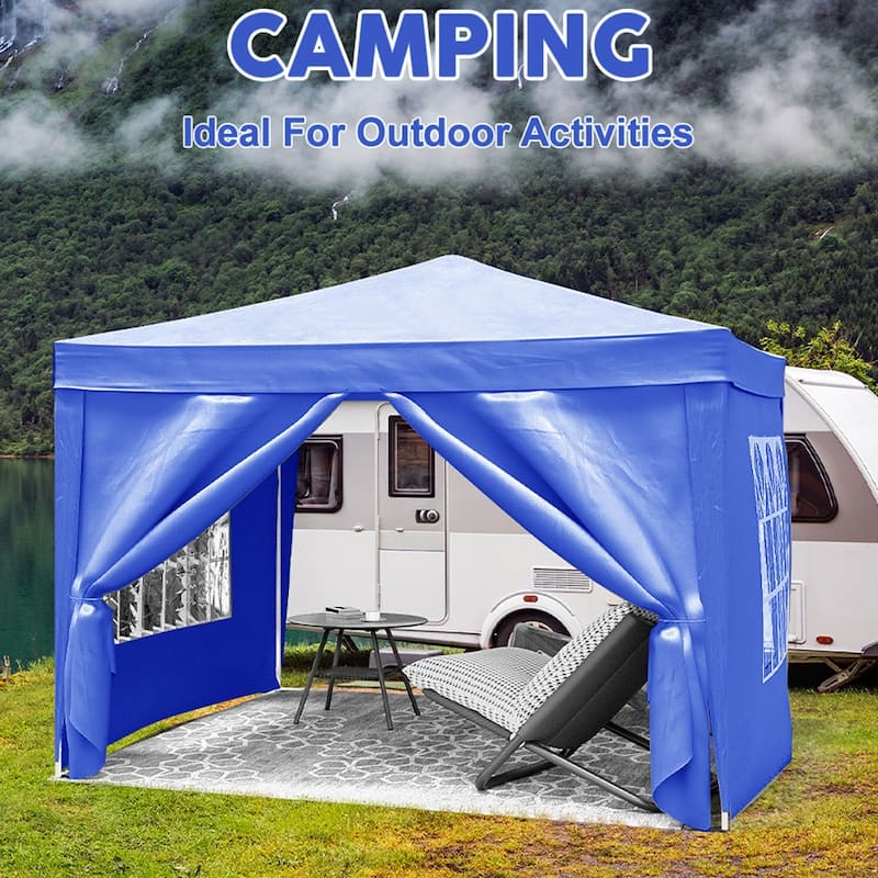 10x10 Folding Canopy with Removable Sidewalls, Portable Outdoor Shelter for Events, Camping, and Beach