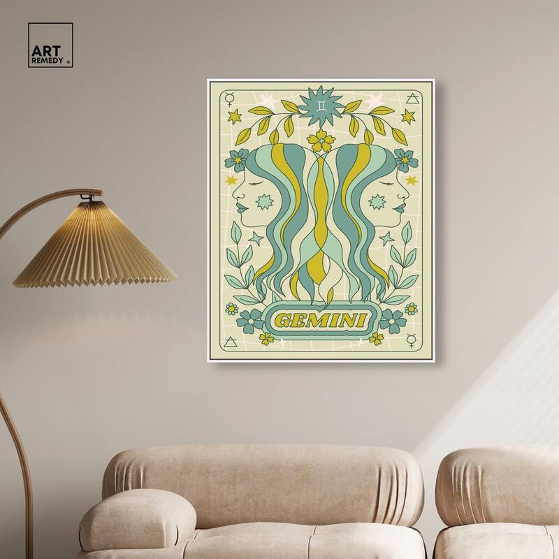 Gemini Stars Card Canvas by Art Remedy
