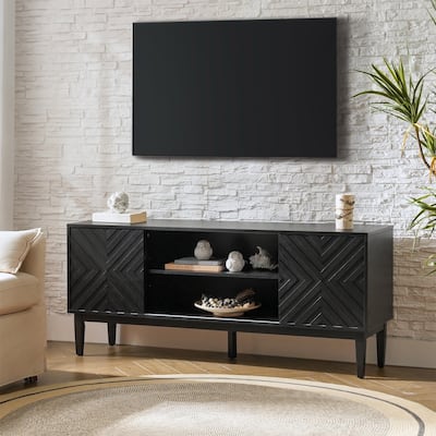 Van Modern TV Stand for TVs up to 65" with Adjustable Shelves by HULALA HOME