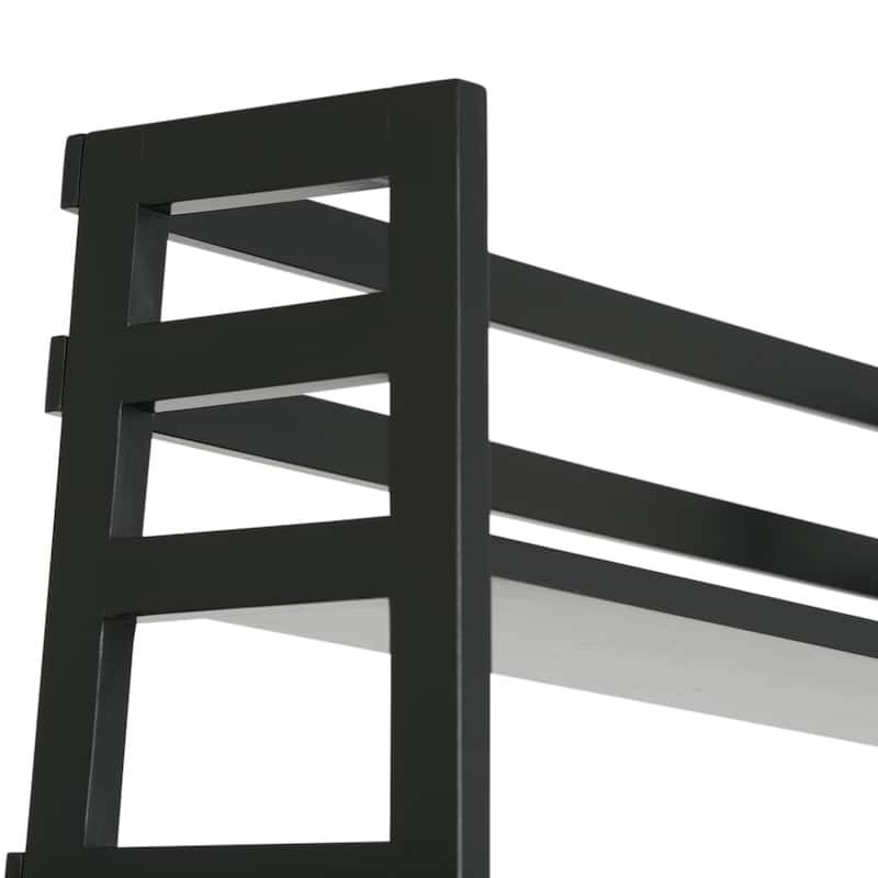 WYNDENHALL Normandy SOLID WOOD 63 inch x 30 inch Transitional Ladder Shelf Bookcase - 30"w x 15.9"d x 63"h