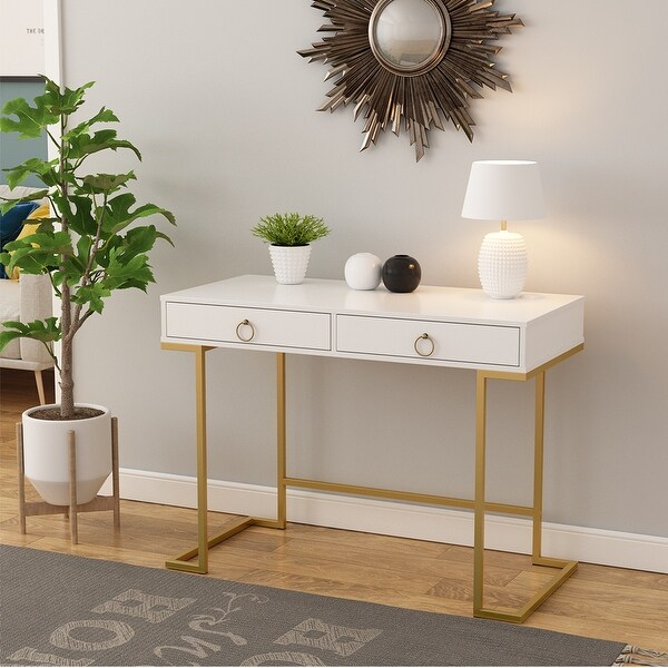 Shop LANGRIA Computer Desk Vanity Table for Home Office ... Wooden computer desk modern simple home office work study writing gaming.