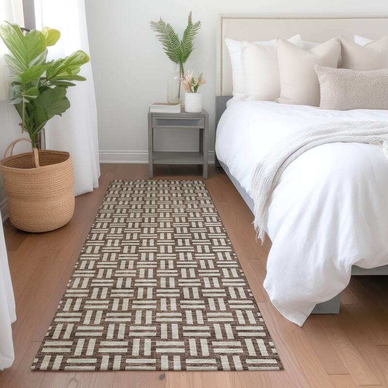 Premium Washable Super Soft Modern Weave Mayfield Rug - Brown - 2'3" x 7'6"