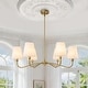 preview thumbnail 31 of 54, Starsky 6-Light Modern Classic Chandelier with White Linen Shades