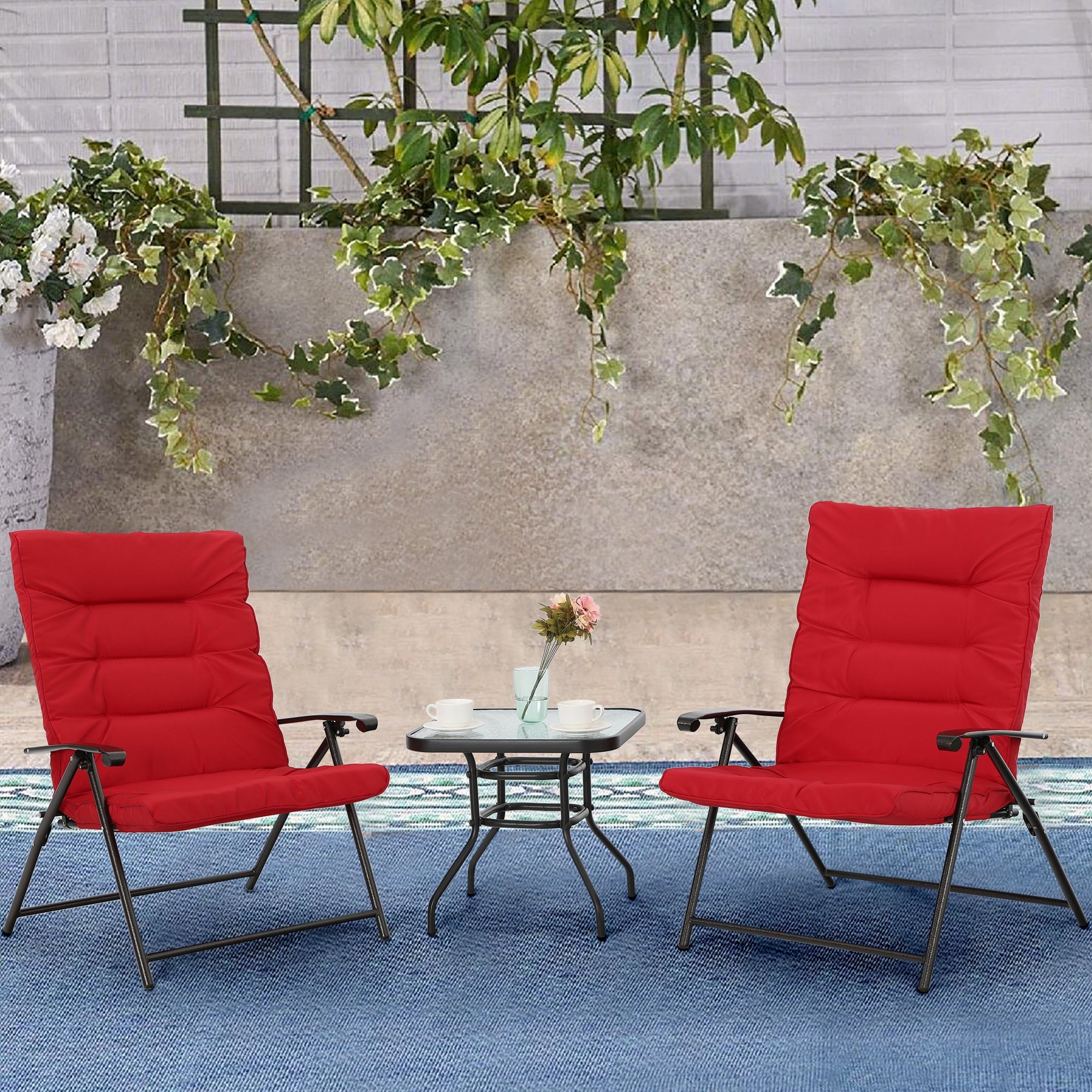 3 Piece Outdoor Patio Bistro Set Modern Furniture