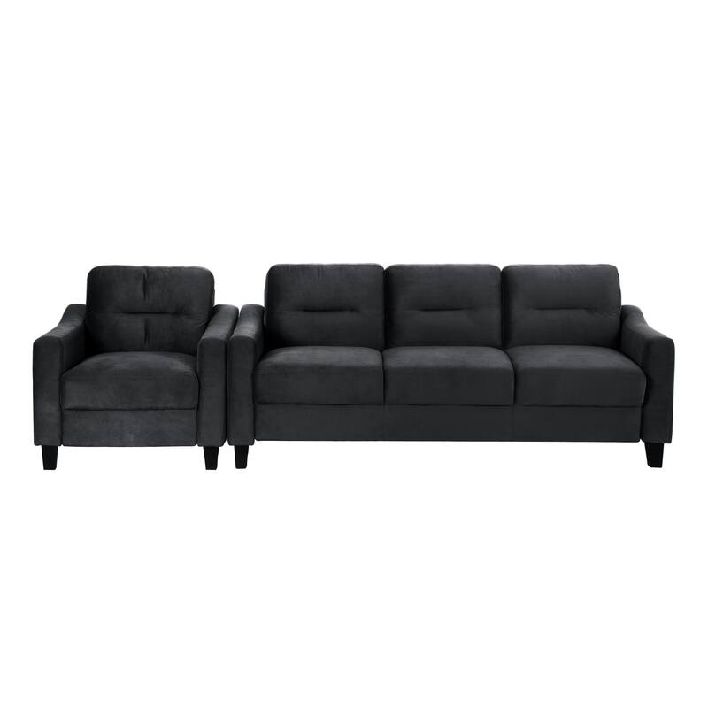 Black Modern 32.2" Upholstered Accent Chair with Sturdy Hardwood Frame and Soft Cushion