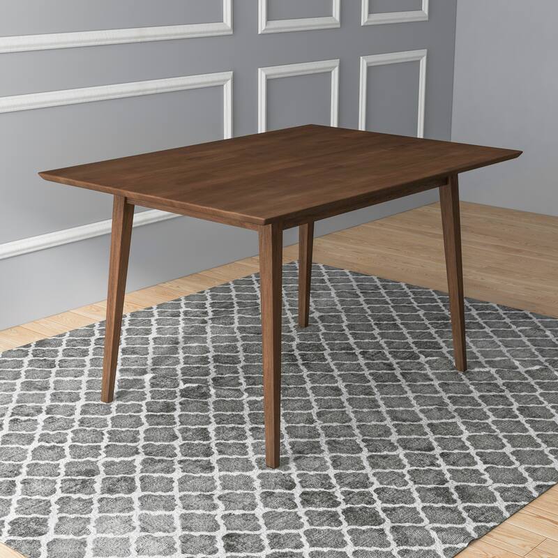 Alda Mid-Century Modern Rectangular Solid Wood Dining Table - 47 inches - Brown