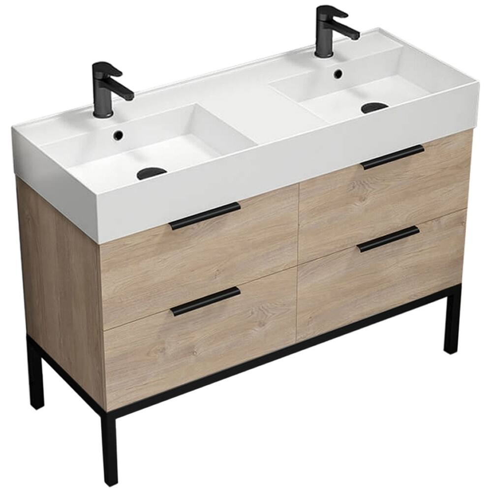 Nameeks Derin-4818-2 Derin 48" Free Standing Double Basin Vanity Set
