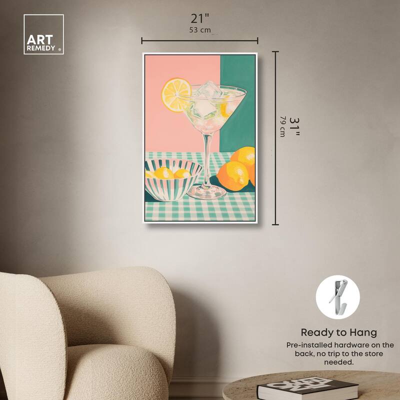 Lemon Slice Drink Canvas by Art Remedy